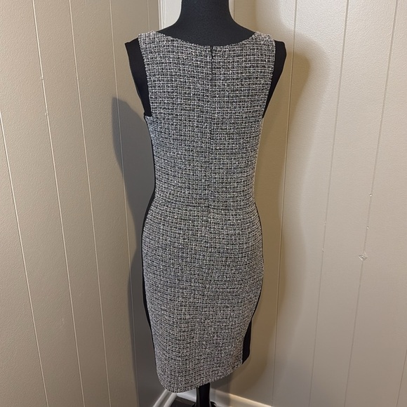 Aqua Women’s Medium Midi Fitted Pencil Dress Tweed Sleeveless Slimming - Picture 4 of 6